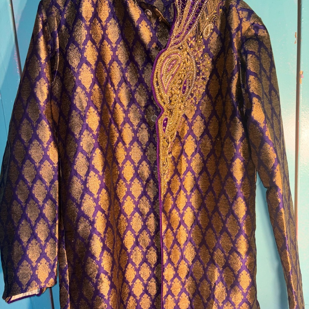 Purple and Gold Embroidered Tunic